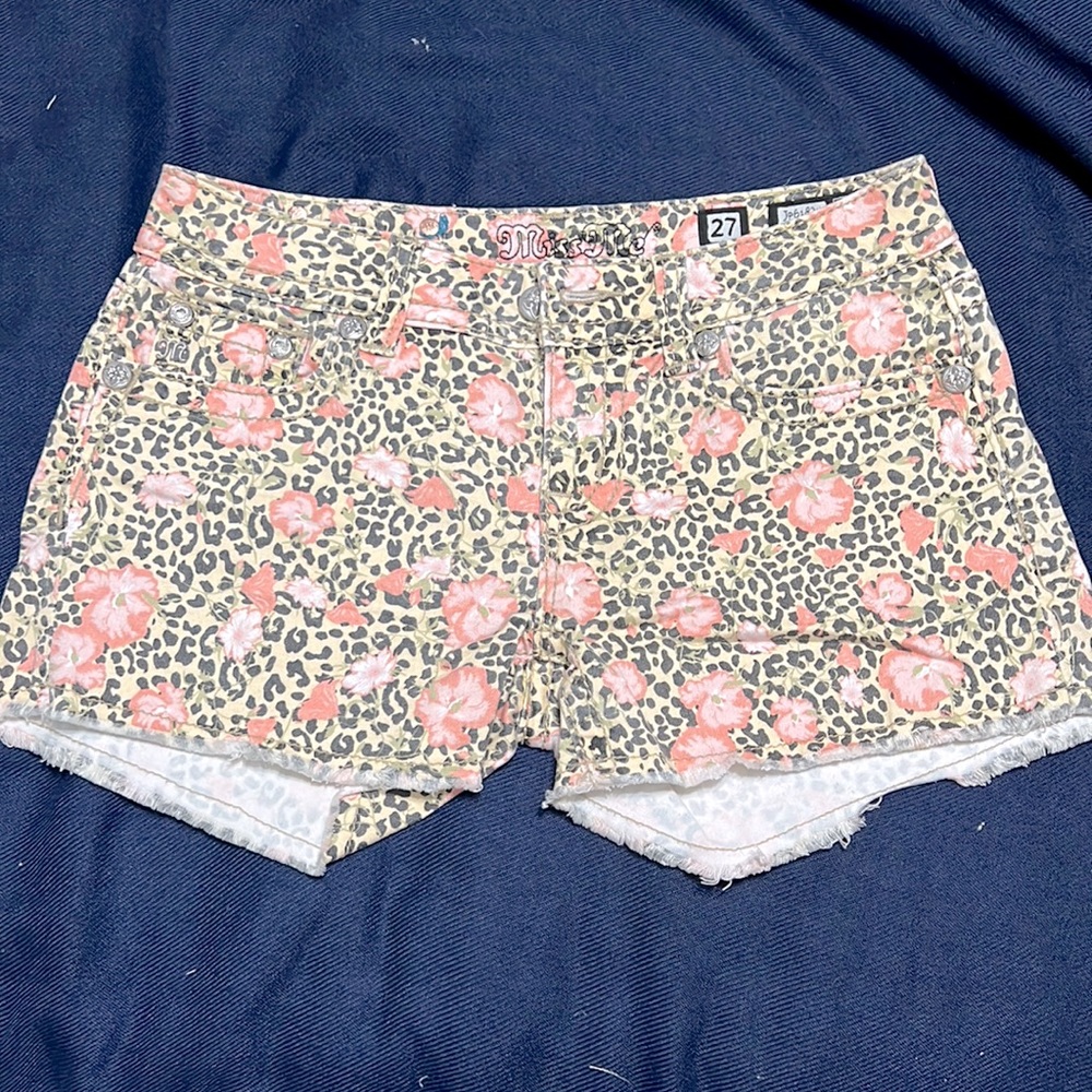 Floral/Leopard Print Miss Me Shorts